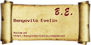 Benyovits Evelin névjegykártya